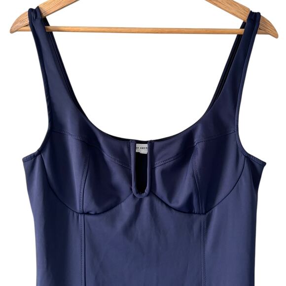 Good American Corset Scuba Midi Dress in Blue Rinse Size 4 ( XL ) - Picture 6 of 9